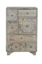 Giner y Colomer - Table téléphone avec 7 tiroirs en bois massif de manguier naturel, meuble auxiliare artisanal, finition peinte à la main